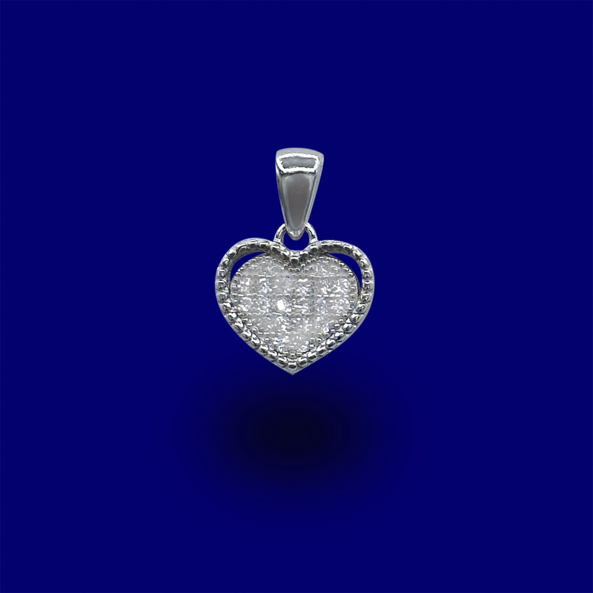 Sterling Silver & Diamonique Heart Pendant