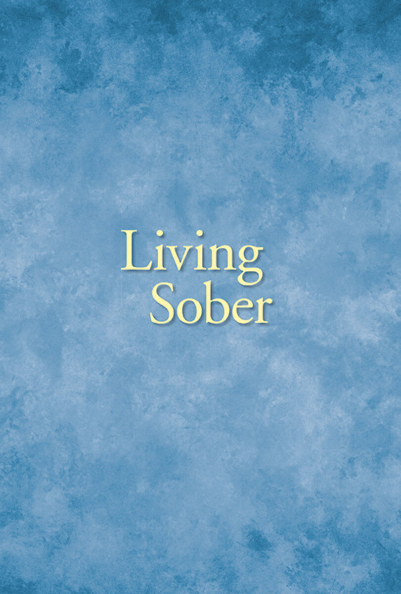 A blue background with the words living sober written in it.