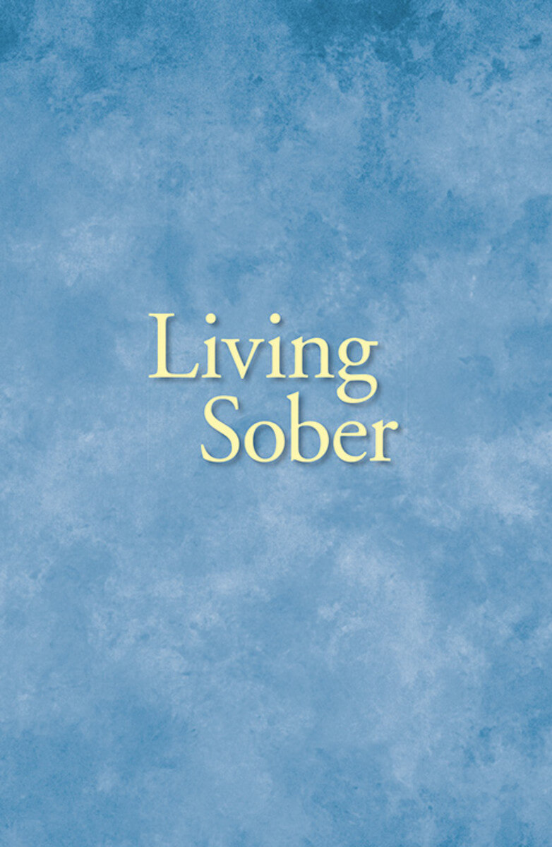 A blue sky with the words living sober written in it.