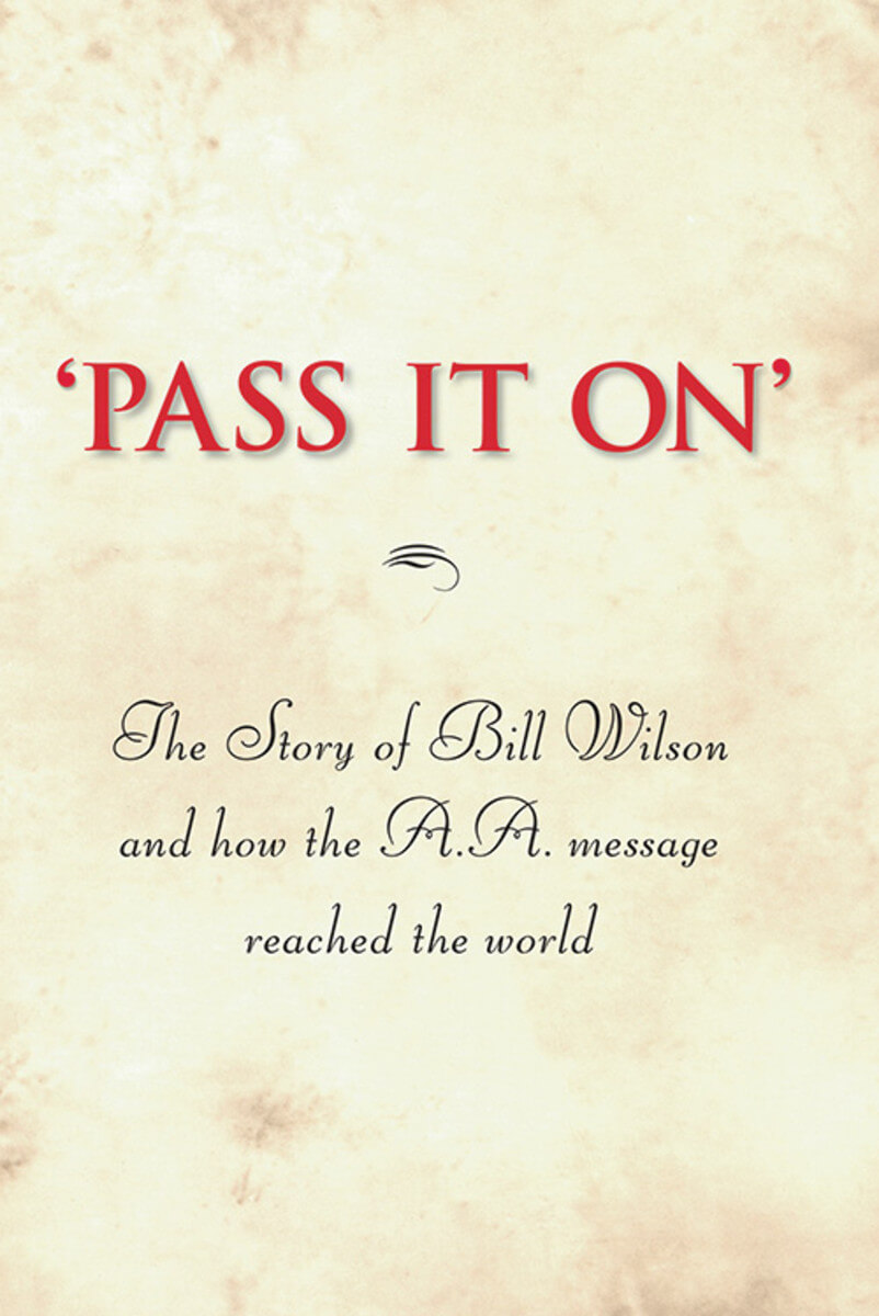 A book cover with the title of ' pass it on '.