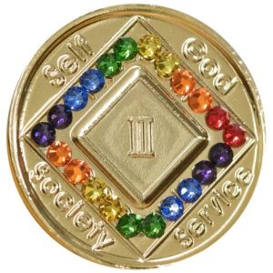 NA Gold & Rainbow Crystal Medallion (1-45 Years)