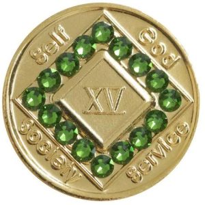 NA Gold & Green Crystal Medallion (1-45 Years)