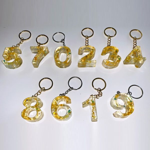 Yellow Swirls Anniversary Keychain