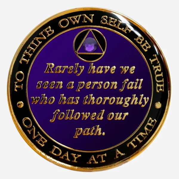 AA Crystal Medallion - Bill & Bob Purple/Velvet (1-50 Years) - Image 2